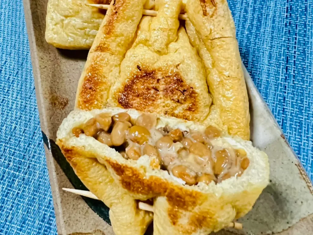 油揚げの納豆包み焼きの写真