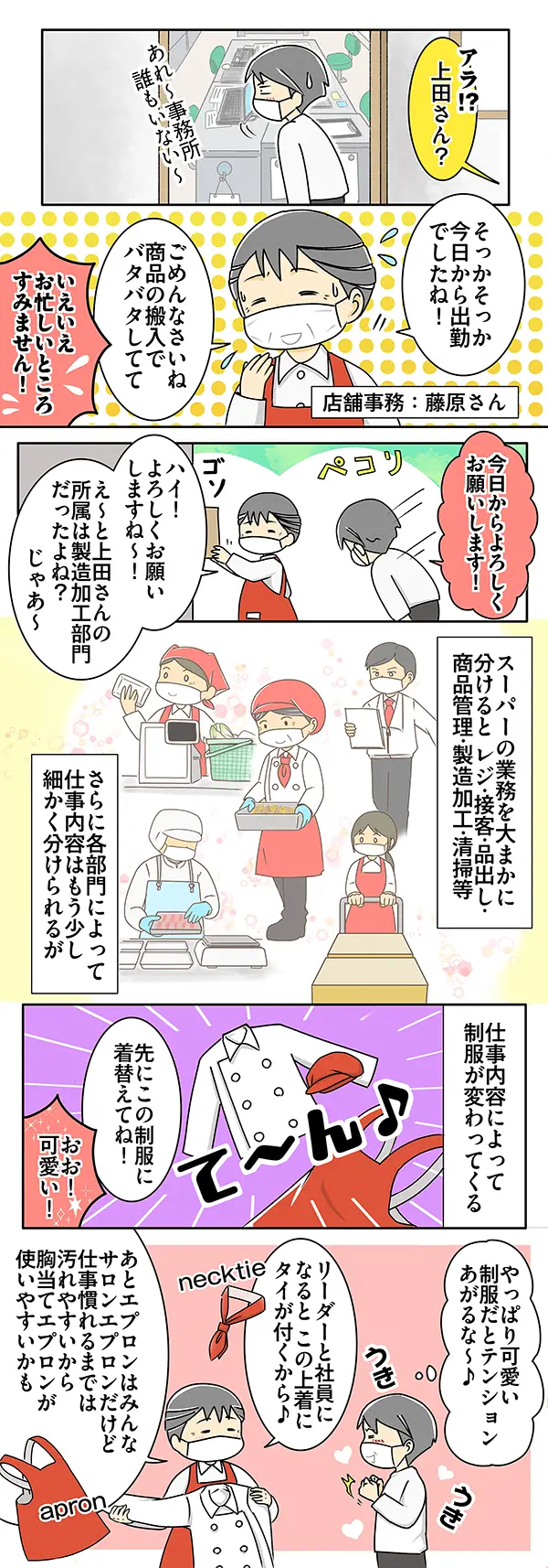 スーパーの店員の漫画