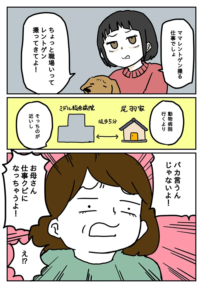 漫画家のからばく社さんによる『レントゲンのおばさん』第3話の画像