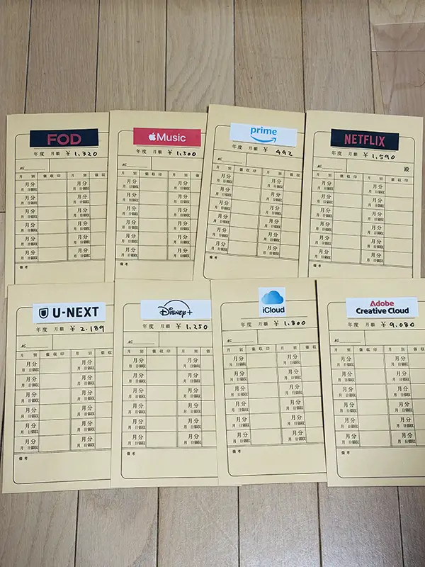 サブスク利用を可視化する月謝袋の写真