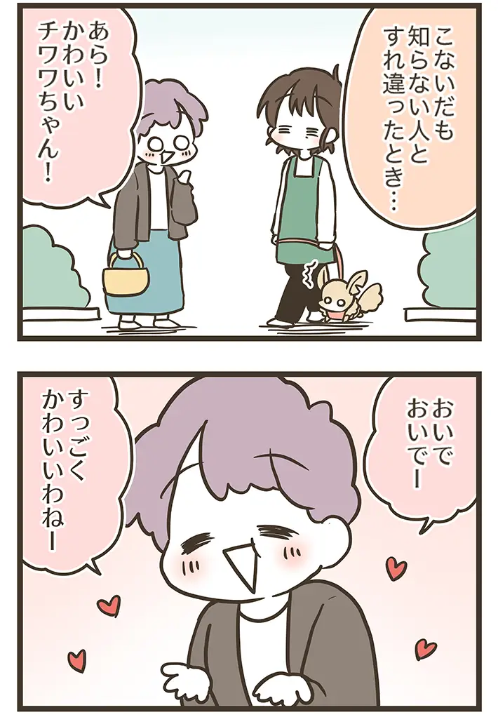 なおたろーさんによるエッセイ漫画『おかんとわんこ』第5章『おかんとりんちゃんとお散歩』その2の画像