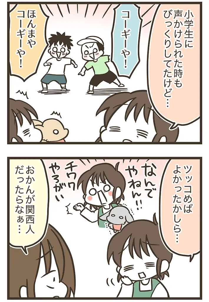 なおたろーさんによるエッセイ漫画『おかんとわんこ』第5章『おかんとりんちゃんとお散歩』その2の画像